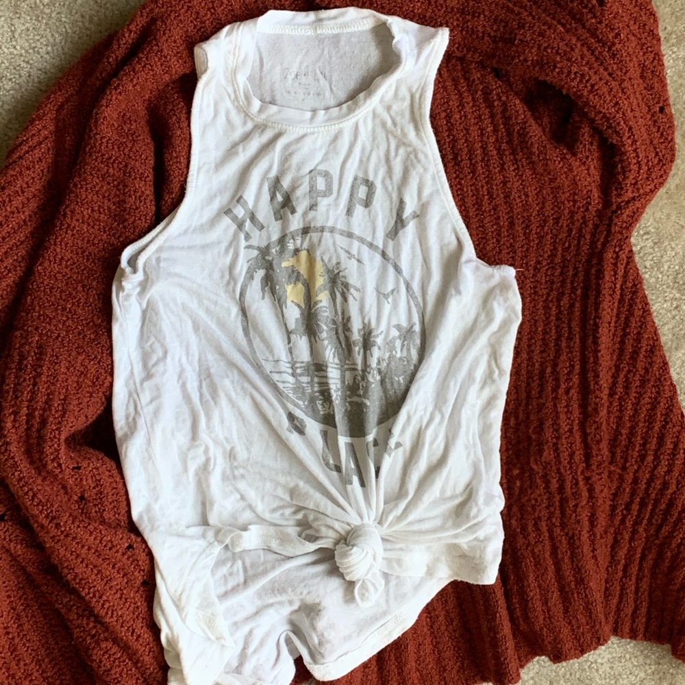 Knotted Cotton Spandex “Happy Place” Tank